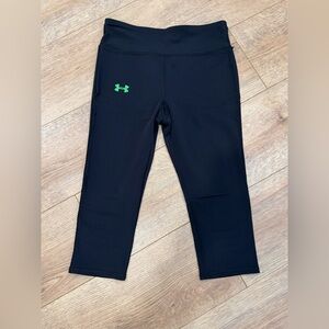 Under Armour Black Capris with Green Logo